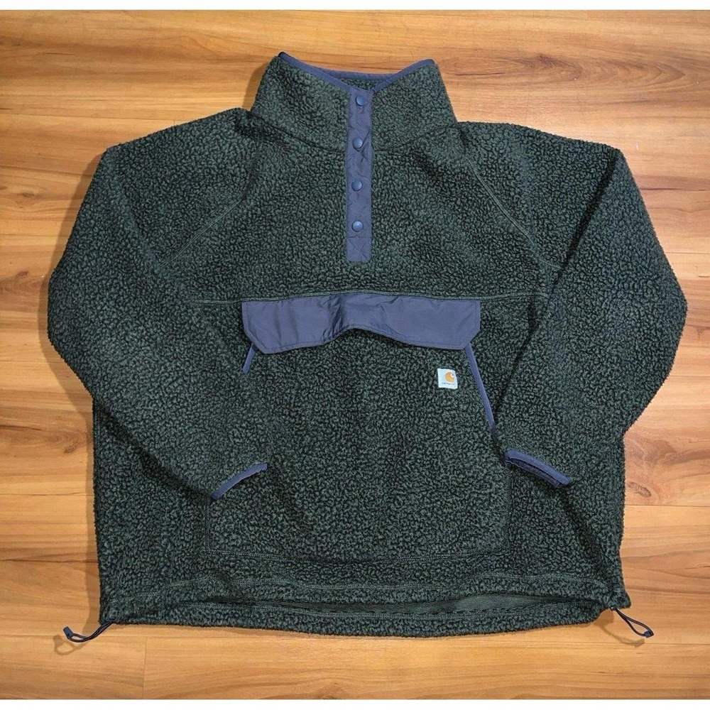 Womens Carhartt Relaxed Fit Fleece Snap T Sherpa Drawstring Pullover Jacket